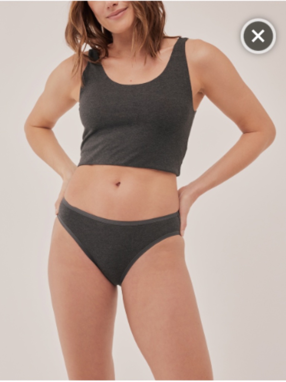 Pact racerback sports bra - charcoal gray - women's small